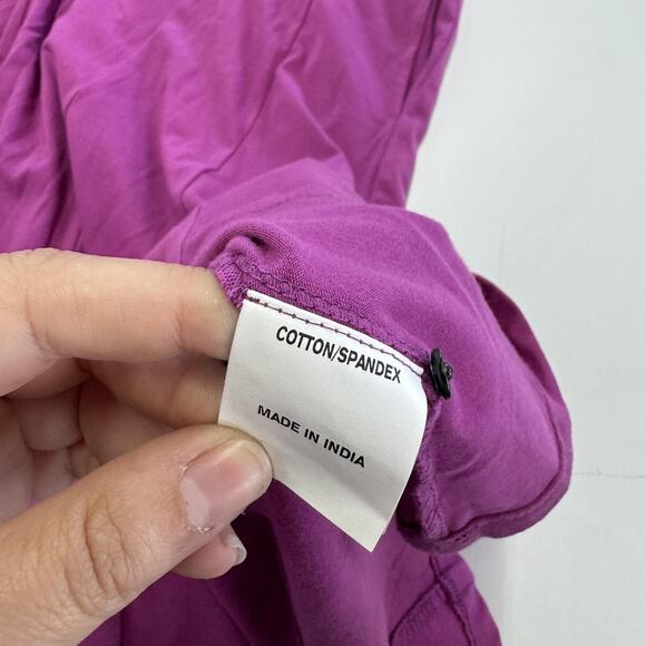 eShakti Dress Womens 4 Purple Fit Flare Short‎ Sleeve V Neck Pockets Cotton - Picture 4 of 8